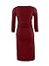 Liu & Qu Women's Ruched Maternity Bodycon Dress Mama Causual 3/4 Sleeve Wrap Dresses Wine Red M