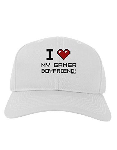 TooLoud I Heart My Gamer Boyfriend Adult Baseball Cap Hat - White