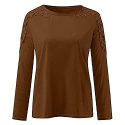 Women's Plus Size Long Sleeve Shirts Lace Hollow