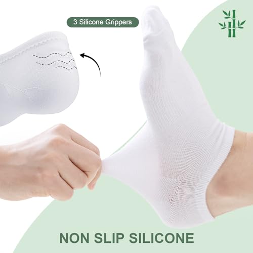 Niofind Bamboo Trainer Socks for Womens and Mens, No Show Ankle Socks Low Cut Invisible Non Slip Liner Socks Multipack Casual Footies for Sneaker Loafers and Boat Shoes