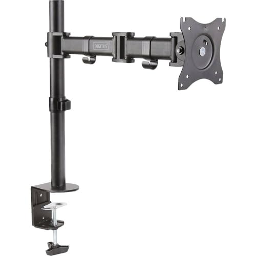 DIGITUS Monitor Mount - Table Clamp - 1 Monitor - Up to 27 Inches - Up to 1x 8 kg - VESA 75 x 75, 100 x 100 - Black