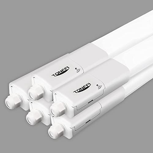 TONFFI 5 Stück LED Feuchtraumleuchte mit Bewegungsmelder 120CM, 4000K Neutralweiß Verknüpfbar LED Deckenleuchte Röhre, IP65 Wasserfest Wannenleuchte W
