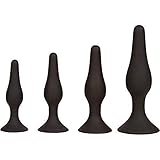 Set of 4 Silicone Toys - Stimulator Trainer Kit for Men - 4 pcs Pack Female Play - Her/Black