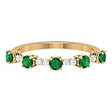 3/4 CT Lab Created Emerald and Diamond