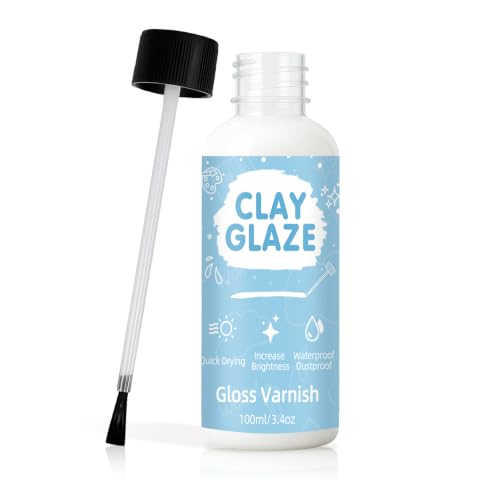 Air Drying Clay Varnish, Air Drying Clay Varnish to Prevent Cracks, Scratches and Wear, Improves the Shine of Clay, Suitable for Ceramic, Oil Paint and Wood (100ml)