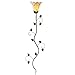 Metal Floral Petals Hanging Wall Lamp, Over 4 1/2 Ft Tall, Antique Finish, Corded