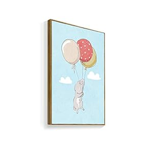 Framed Canvas Wall Art for Living Room, Bedroom Cartoon Bunny Canvas Prints for Home Decoration Ready to Hanging - 16x24 inches