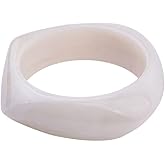 Fuqimanman2020 Colorful Square Acrylic Resin Geometric Bangle Bracelet Tortoiseshell Acetate Wide Irregular Plate Chunky Wrap Bracelet for Women Punk Jewelry