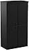 South Shore Tall 4-Door Storage Cabinet with Adjustable Shelves, Pure Black