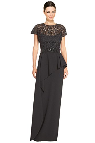 black peplum evening gown