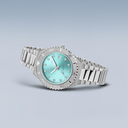 18936-707 Reloj de Cuarzo para Mujer de 36 mm con Caja de Acero Inoxidable Plateado, Esfera Azul, Brazalete y Detalles de Acero Inoxidable, Resistencia al Agua de 10 ATM