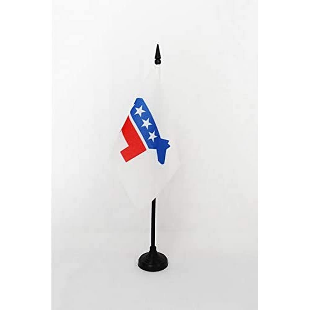AZ FLAG - US Democrat Party Table Flag 4'' x 6'' - american democratic Office Mini Banner 100% Polyester 15 x 10 cm - Mini Desk Flag with 10'' Pole and Black Plastic Base