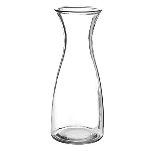 3-Piece Glass Carafe Set - 1 Liter Pitchers for Party - 10 Inch Tall Jugs- Water or Milk Bottles