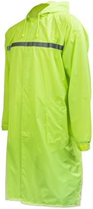 RK Rain Wear Men's Waterproof Long Raincoat PVC Trench Coat, Lime , Extra Large