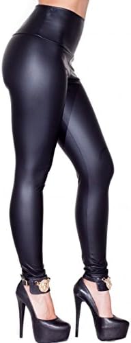 High Waisted Faux Leather Leggings in Black (Plus Sizes Available)