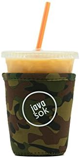 Java Sok Reusable Iced Coffee Cup Insulator Sleeve for Cold Beverages and Neoprene Holder for Starbucks Coffee, McDonalds, Dunkin Donuts, More (Camo, 16-20oz Small)