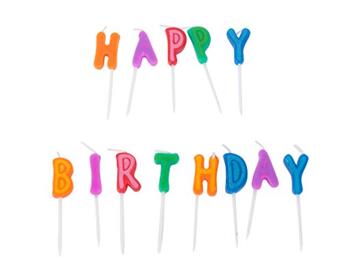 Jacent Happy Birthday Letter Candle Cake Toppers, 13 Count per Pack - 1 Pack