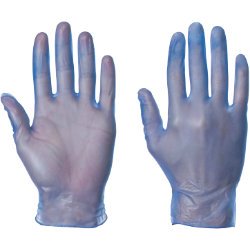 Supertouch Powdered Vinyl Gloves (Blue) M