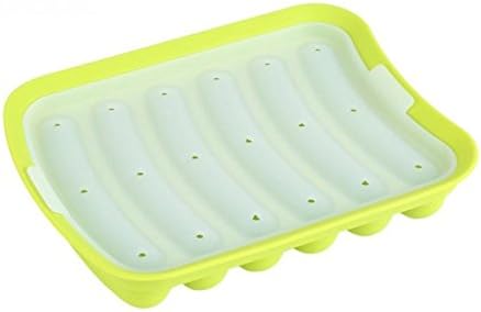 Kitchen Accessories Sausage Hot Dog Making Silicone Mold With 6 Cavity DIY Gadget Cake Baking Kitchen Tools (6.7x5.44inch, Green)