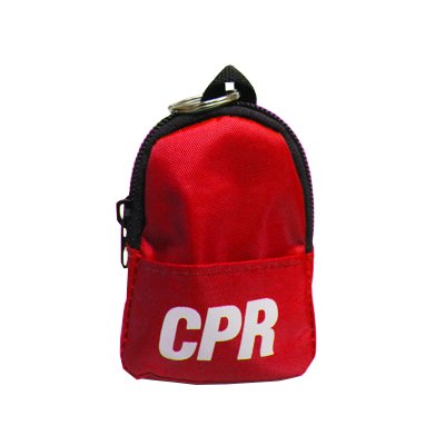First Aid Backpack Key Chain - (Face Shield, Gloves, Wipes) (Red) - Thumbnail 2
