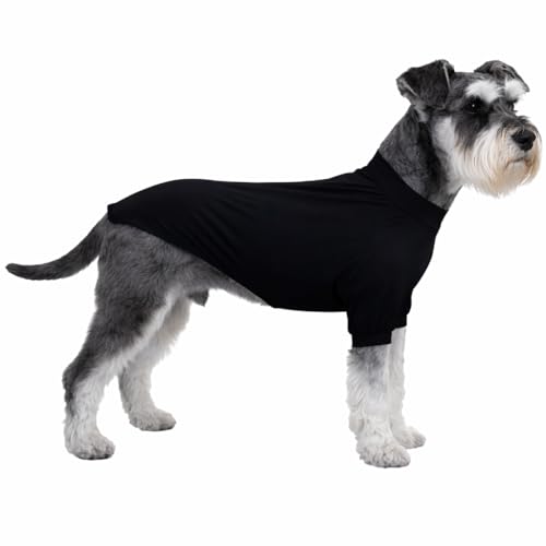 LoveLongLong Spring Summer Cooling Dog T-Shirt with UV Protection and Moisture-Wicking Fabric Blank Color Black S