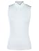 Loving People Sleeveless Solid Plain Ruched Front Turtle Mock Neck Casual Tank Top, M/L, Ivory