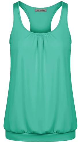 Van Der Rich - Pleated Neckline Racerback Tank Top - Women
