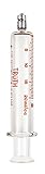 TRUTH 01-10-02-08 Borosilicate Glass Reusable Syringe with Metal Luer Lock, 20 mL Capacity, 2 mL Graduation