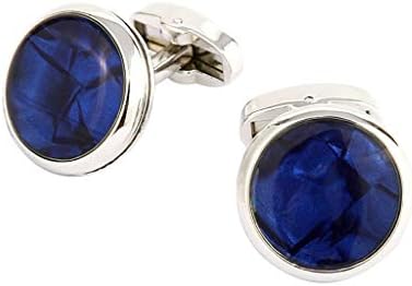 Luxury Round Blue Business Sleeve Nail,Men's Wedding Party Shirt Suit Cufflinks,Copper 1 Pair 20mm Clothes Accessory,For Cocktail Wedding Party Banquet,Gifts For Yourself Friend Family Lover