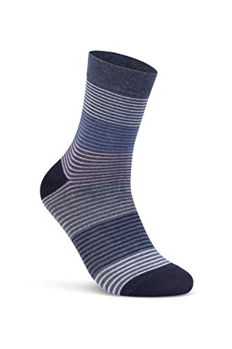 6-oder-12-Paar-Damen-Socken-Ringel-Baumwolle-Komfortbund-Bunt-Geringelt