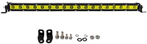 AUXTINGS 20 inch 90W Single Row LED Light Bar 3000K Low Profile Ultra Thin Slim Mini Spot Flood Combo Beam Led Off Road Lights Driving Lights Led Fog Lights Lights Boat Lighting Led Work Light