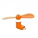 Mini Micro USB Fan by Smartphone-fan Portable USB 8 Pin Fan for Android Portable Mobile Dock Fan, Samsung 7, 6, 5, 4, 3, Note, LG G3 G4 - Orange