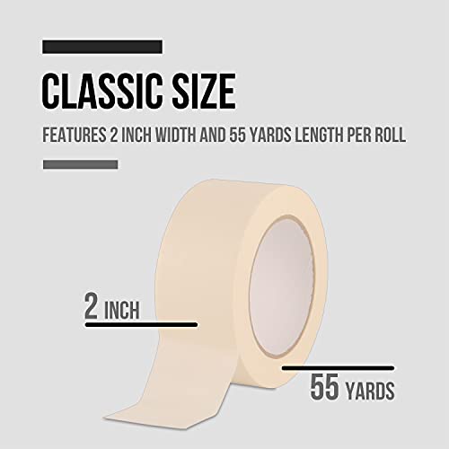 Lichamp Wide Masking Tape 2 inches, 10 Pack General Purpose Masking