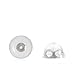 Universal EZback Earring Backs Soft Clear Silicone and 14k White Gold Small 1 Pair