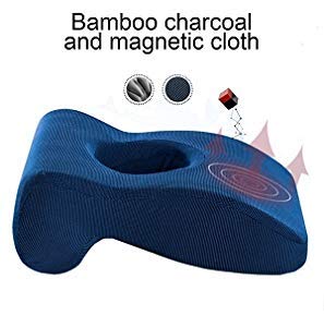 WER Nap Sleeping Pillow Cushion AF8 Bamboo Charcoal Memory Foam Pillow Slow Rebound Desk Nap Pillow with Hollow Design Ideal for Face Down Sleeper Back Support, Removable Washable Velvet Cover