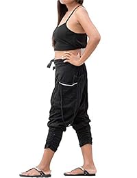 Thaluta Harem Pantalones dama Algodón Drop Crotch 2 Bolsillos Cyberpunk 4-12 US