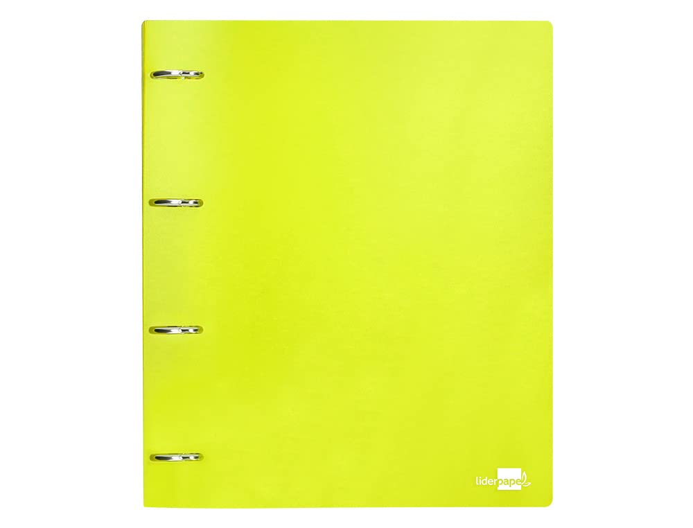 Liderpapel 4 Ring Binder Mixed 40 mm Polypropylene DIN A4 Opaque Fluorescent Yellow