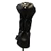Majek Retro Golf Headcover Black Red and White Vintage Leather Style X Fairway Wood Head Cover Classic Look, Wheel Tag Includes Numbers 3 Through 7 Plus X