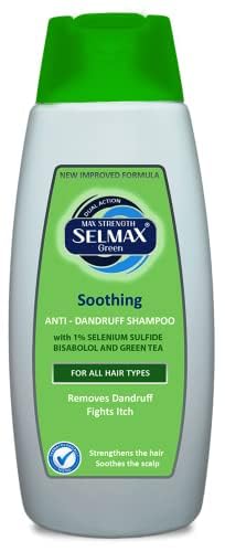 Selmax Green Soothing 200ml Dual Action Anti Dandruff Nourishing Shampoo for All Hair Types New Improved Formula, Green Tea Extract and Bisabolol