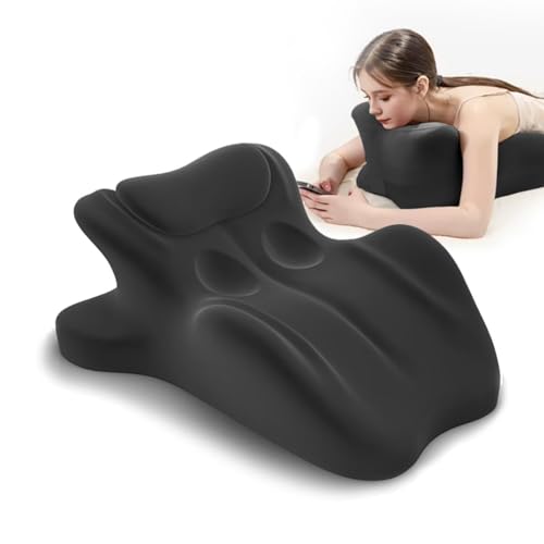 HOMEPAC Sweet Spot Pillow, Chiro Monk Pillow for Couples, 27° Angle Perfect Position Ergonomic Contoured Support Pillow, Multi-Functional Memory Foam Lounger Cushion Back Support (Black)