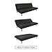 DHP Nola Futon Couch with Tufted Faux Leather Upholstery, Modern Style, Black Faux Leather