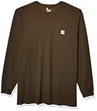 Carhartt Men's Workwear Pocket Long Sleeve T Shirt K126, peat, Large