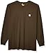 Carhartt Men's K126 Workwear Jersey Pocket Long-Sleeve Shirt (Regular and Big & Tall Sizes), peat, Large