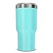 Atlin Tumbler [30 oz. Double Wall Stainless Steel Vacuum Insulation] Travel Mug [Crystal Clear Lid] Water Coffee Cup [Straw Included] (Turquoise) For Home,Office,School, Ice Drink, Hot Beverage