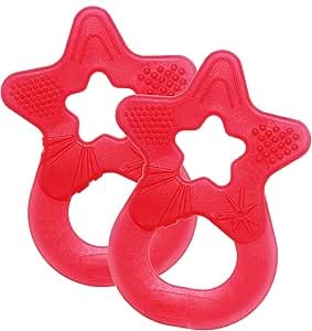 Dentistar Teething Ring Set for babies from 3 months - Star - baby teething aid made of thermoplastic elastomer (TPE), cooling teether reaches the molars, Made in Germany โ image 1