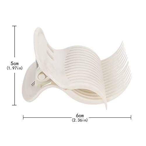 DaveandAthena 24 Pieces Hot Roller Clips Curler Claw Clips Replacement Roller Clips for Women Girls Hair Section Styling (White) - Thumbnail 2
