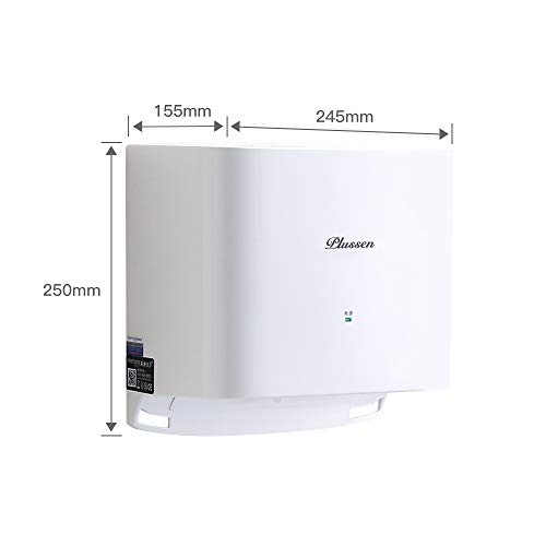 PLUSSEN Automatic Commercial Hand Dryers for Bathrooms with HEPA Filter, Cold/Hot Air Compact Electric Hand Dryer Machine | Abs Cover | 1000W | 110-120V (White 2) - Thumbnail 5