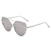 VIVIENFANG Street Fashion Mirrored Cateye Sunglasses Flat Lens Oversize Polarized Shades Metal Frame 86798