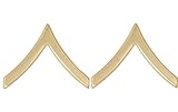 U.S. Army Metal Pin On Enlisted Rank NON-SUBDUED (SHINY) - 1 PAIR (E2 Private)
