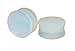 Organic Aragonite, Opalite, Moon, Opal Precious Stone Double Sided Flare Gauges/plugs (1 Pair) Different Sizes Available (0g (8mm)) (B/4/3/31)
